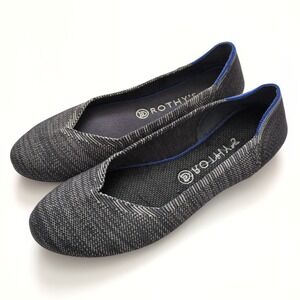 ROTHYS The Flat Round Toe Flats Shoes Womens Size 11 Gray Knit Recycled Material